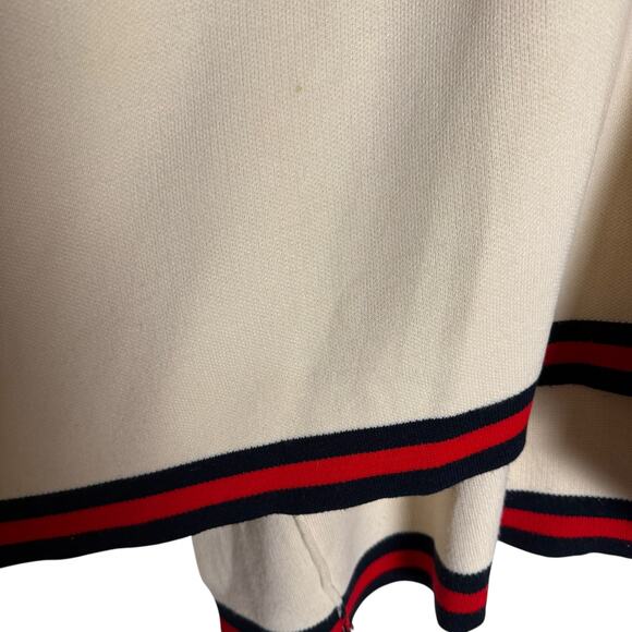 Tuckernuck Camden Ivory Striped V-Neck Soft Knit Poncho Cape Sweater One Size - Picture 10 of 15